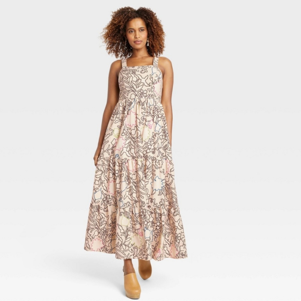 Knox Rose Cream and Pink Patterned Maxi Dress